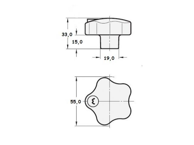 Knaufmutter M10 abschließbar d=55mm